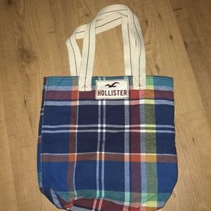 Nice💙 Hollister plaid Fabric soft tote